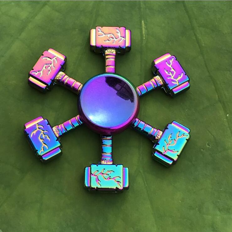 Rainbow Fidget Spinner Edc Hand Toy Metal Adhd Finger Tri Focus Brass New Kids - Cindi Book