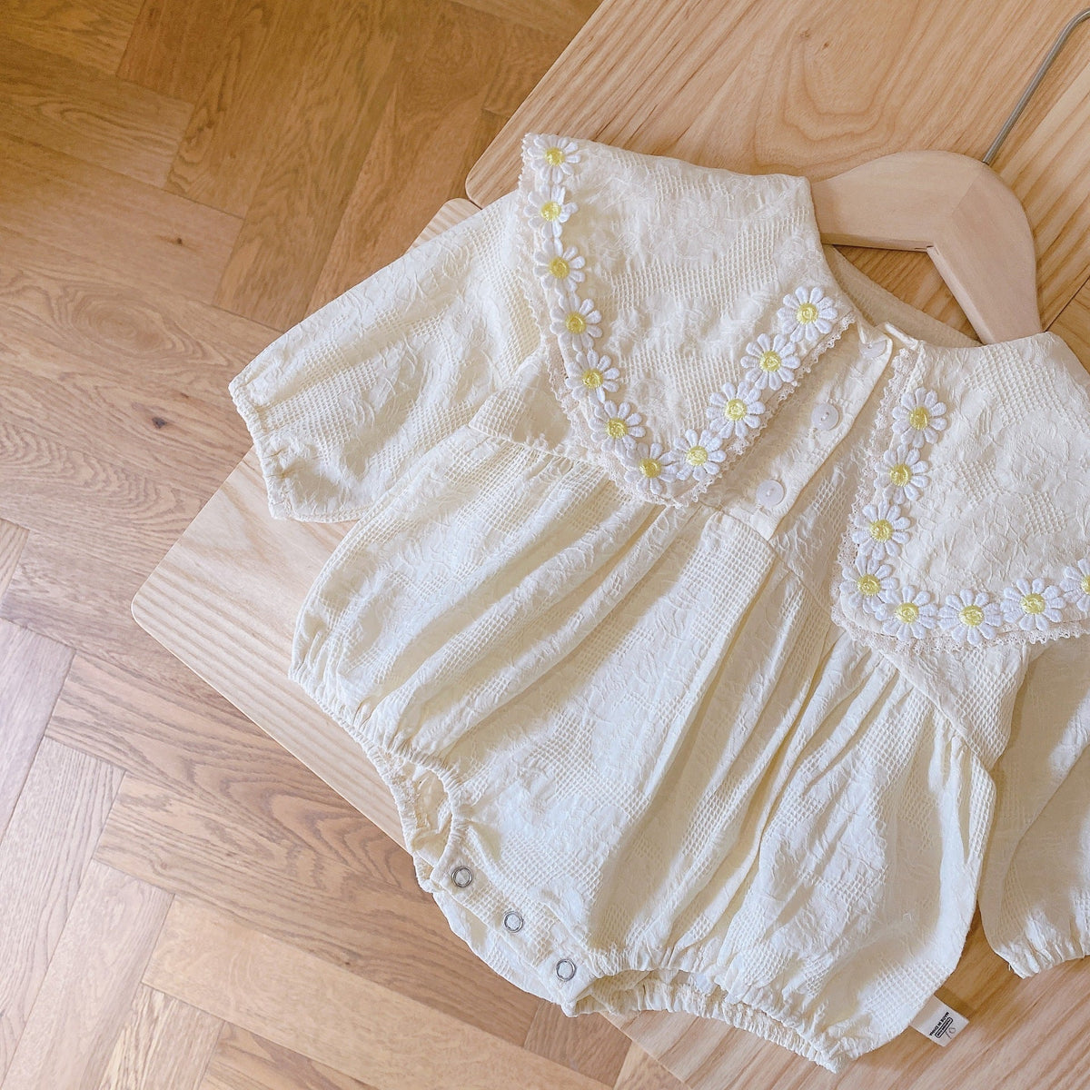 0-2 Years Old Baby Daisy Romper Spring Baby Square Neck Long-sleeved Shirt - Cindi Book