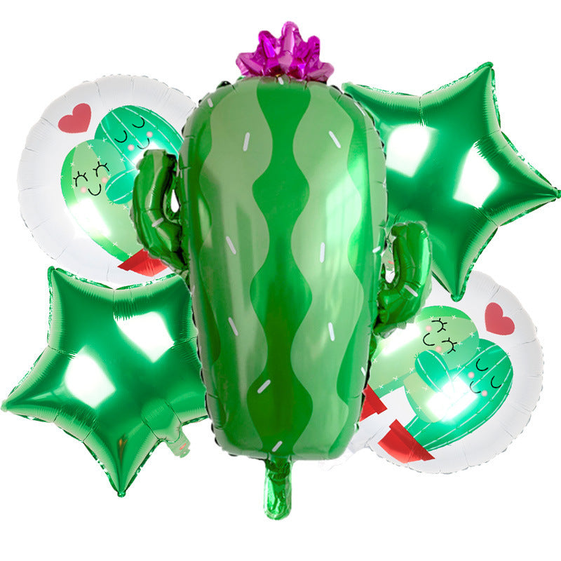 Tropical Plant Coconut Tree Cactus Aluminum Foil Balloon Earth Day Green Theme Decoration Supplies Children Birthday Party Gifts - Cindi Book