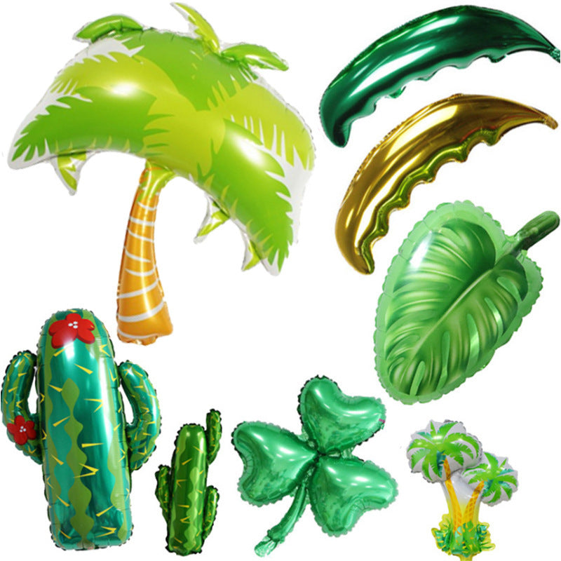 Tropical Plant Coconut Tree Cactus Aluminum Foil Balloon Earth Day Green Theme Decoration Supplies Children Birthday Party Gifts - Cindi Book