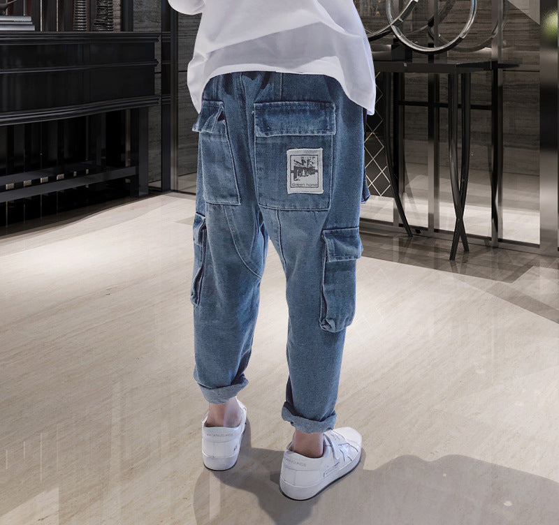 Big Kids Loose Harem Trousers Big Kids Plus Fleece Padded Overalls - Cindi Book