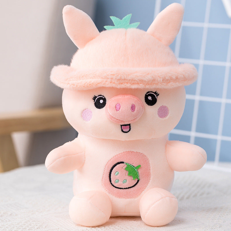 Cute Strawberry Pig Doll Pillow Cartoon Plush Toy - Cindi Book