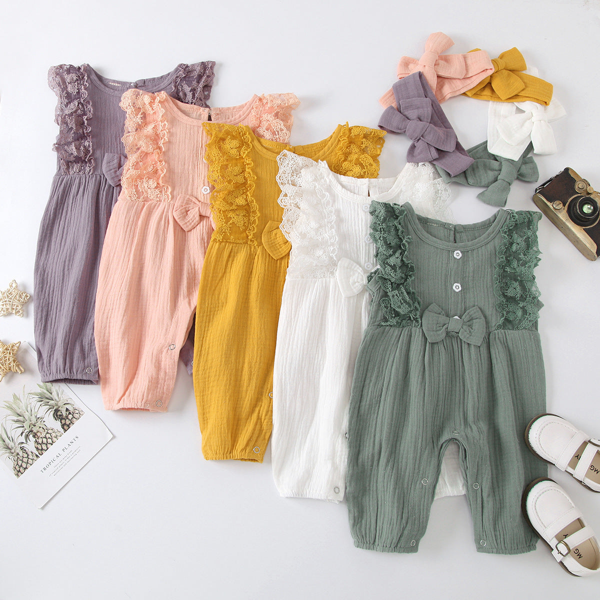 Multicolor Lace Sleeveless Romper - Cindi Book