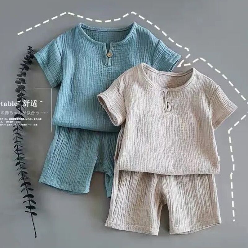 Boy And Girl Baby Short-sleeved Summer Suit - Cindi Book