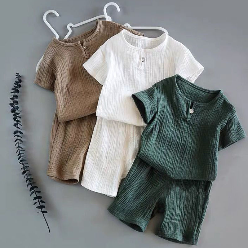 Boy And Girl Baby Short-sleeved Summer Suit - Cindi Book