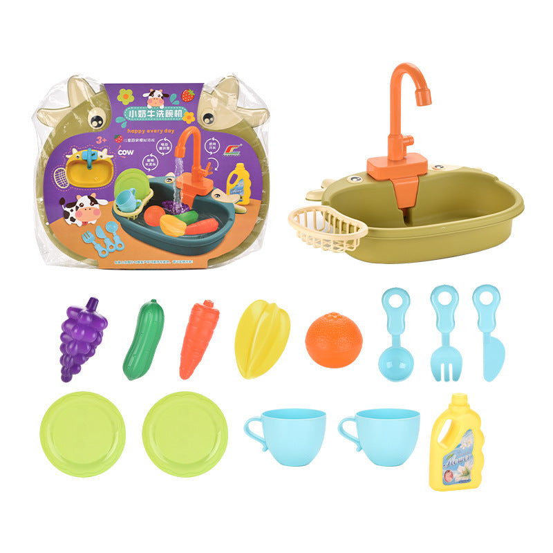 Children's Play House Electric Recirculating Water Kitchen Simulation Sink - Cindi Book