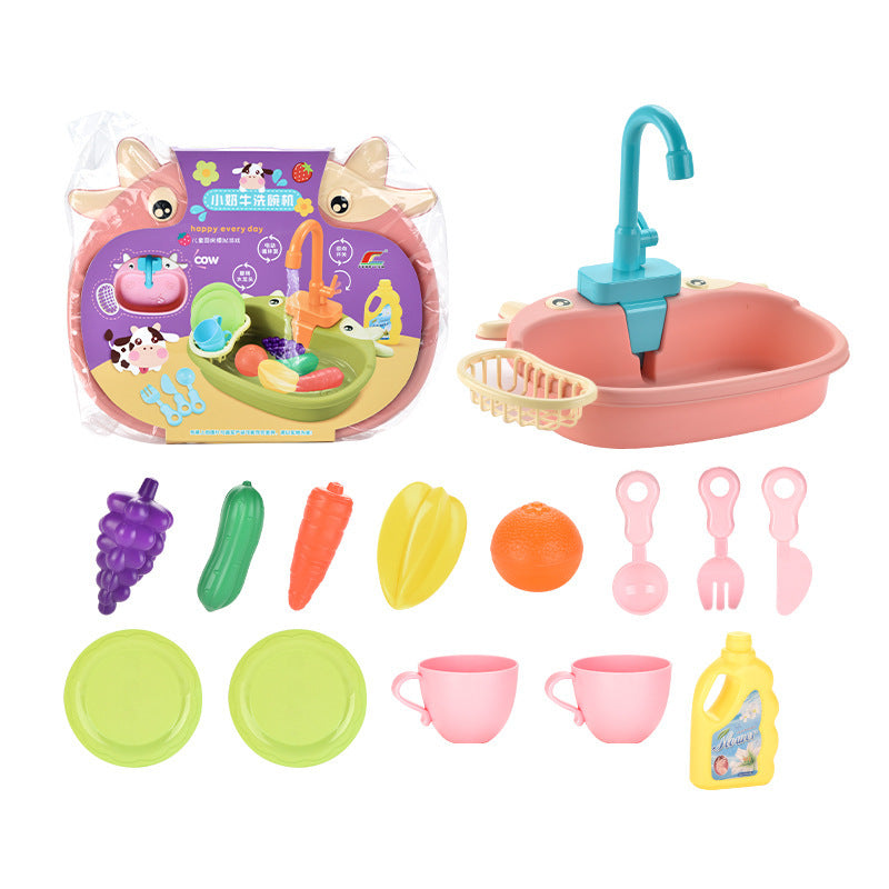 Children's Play House Electric Recirculating Water Kitchen Simulation Sink - Cindi Book