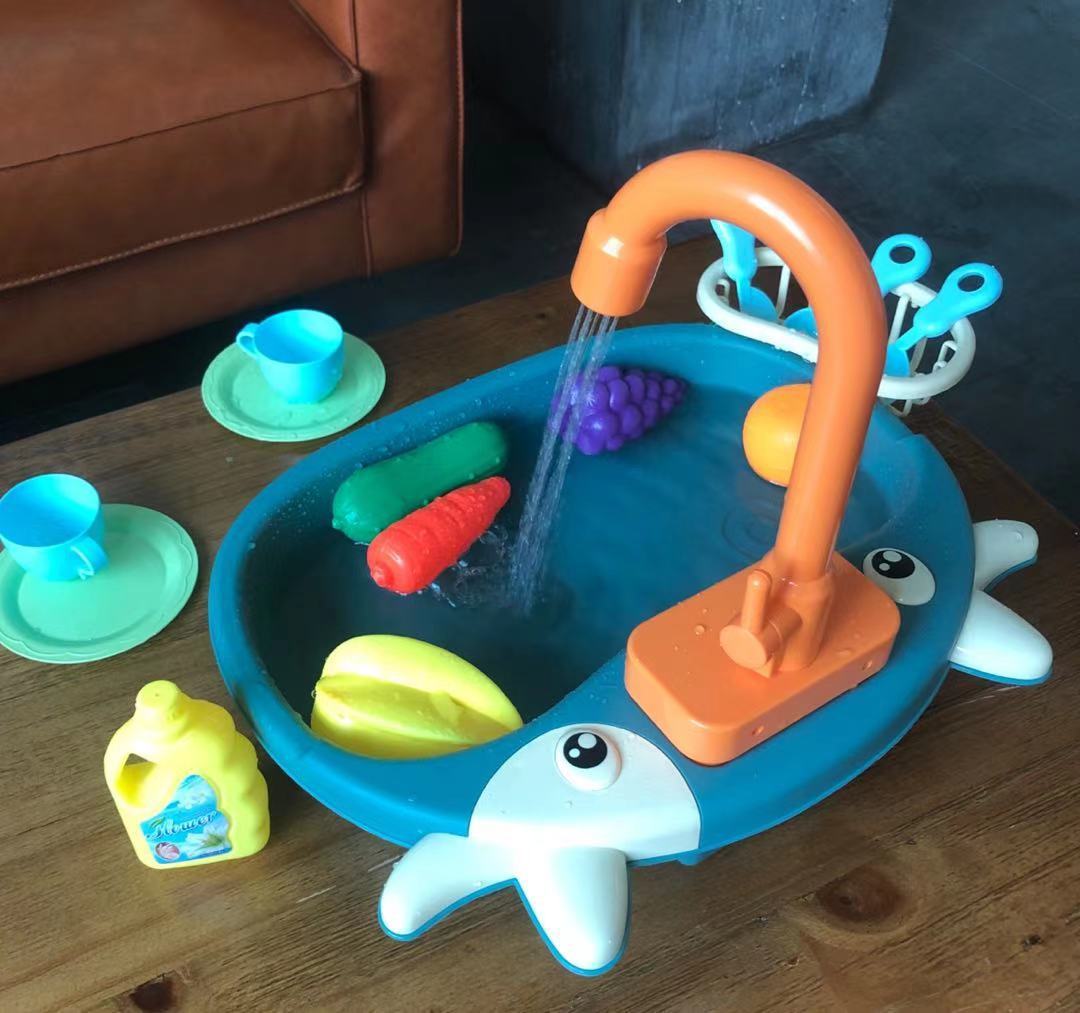 Children's Play House Electric Recirculating Water Kitchen Simulation Sink - Cindi Book