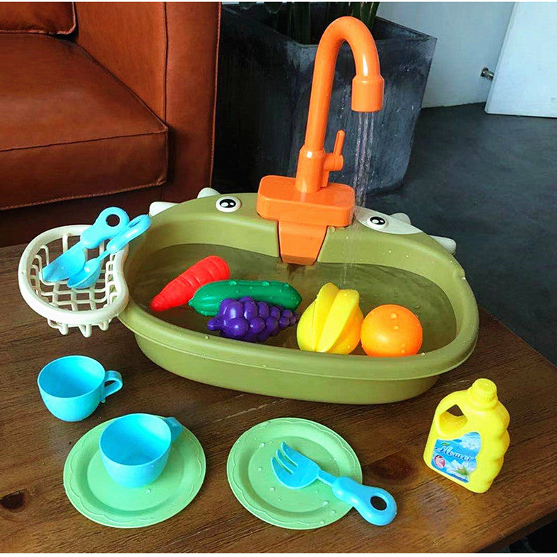 Children's Play House Electric Recirculating Water Kitchen Simulation Sink - Cindi Book