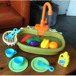 Children's Play House Electric Recirculating Water Kitchen Simulation Sink - Cindi Book
