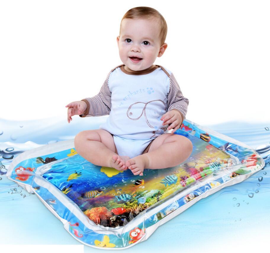 Baby Inflatable Water Mat, Infants Summer Beach Water Mat Patted Pad Water Cushion for Infants Toddlers Summer Activity Play Toys Baby Pillows