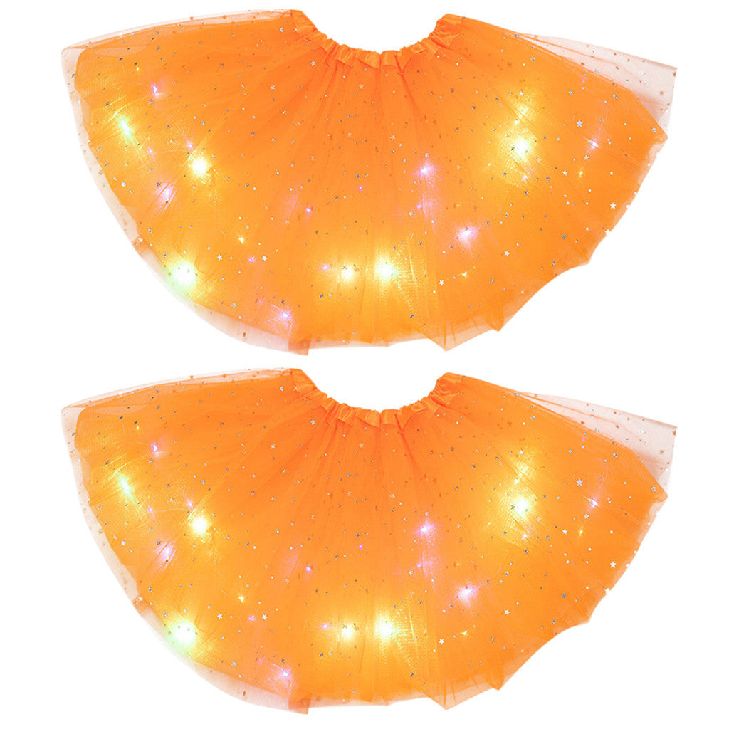 Magical & Luminous  LED Princess Halloween Tutu Skirt Sequins Shiny Skirt - Cindi Book