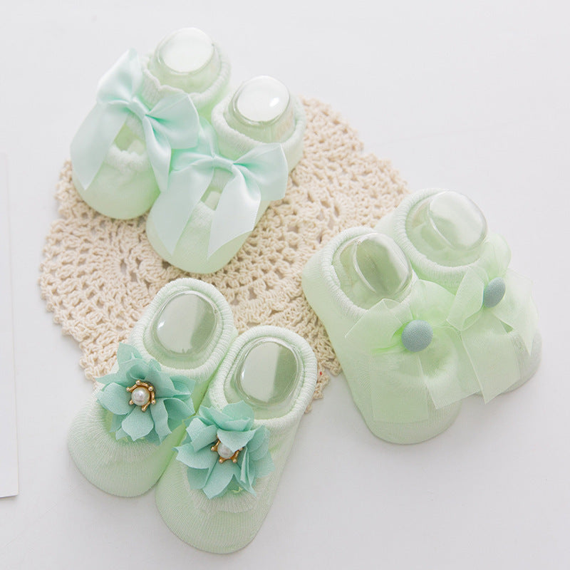 3 pairs of lace bow hole socks - Cindi Book