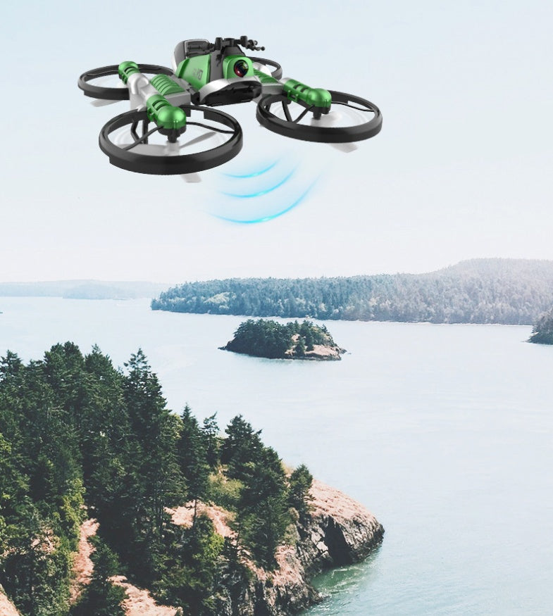 WiFi FPV RC Drone Motorcycle 2 in 1 Foldable Helicopter Camera 0.3MP Altitude Hold RC Quadcopter Motorcycle Drone 2 in 1 Dron - Cindi Book
