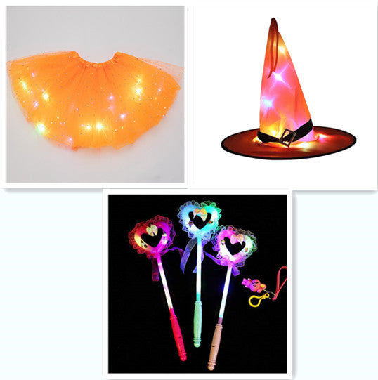 Magical & Luminous  LED Princess Halloween Tutu Skirt Sequins Shiny Skirt - Cindi Book