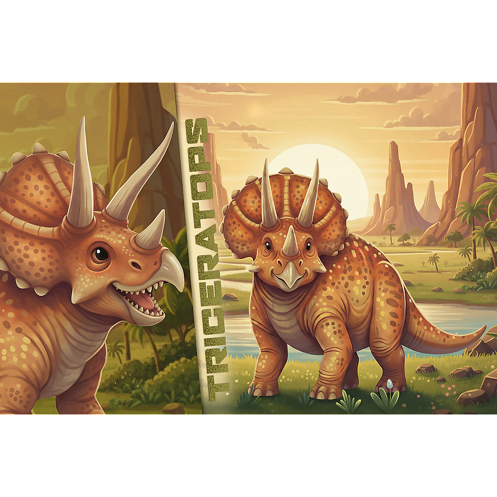 Trefl Kids Treflik Family - Inspired By Nature Triceratops 100 Piece Puzzle