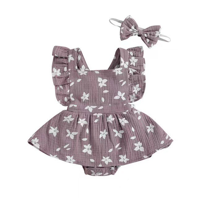 Baby Harness Print Dress Crawling Clothes - Cindi Book