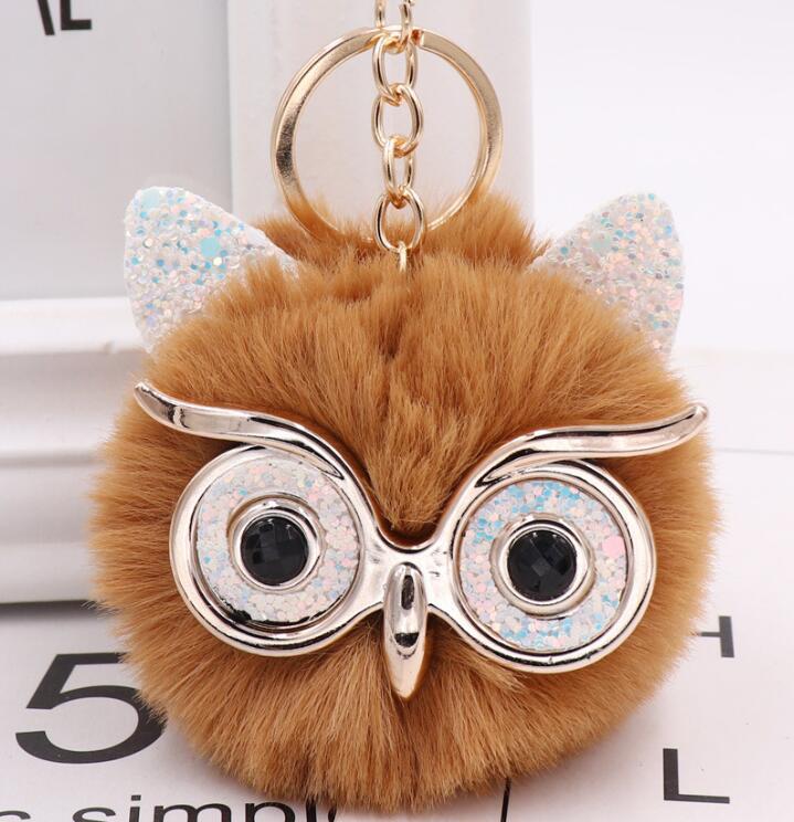Lovely Owl Plush Doll Kids Favors Fur Ball Key Chain - Cindi Book