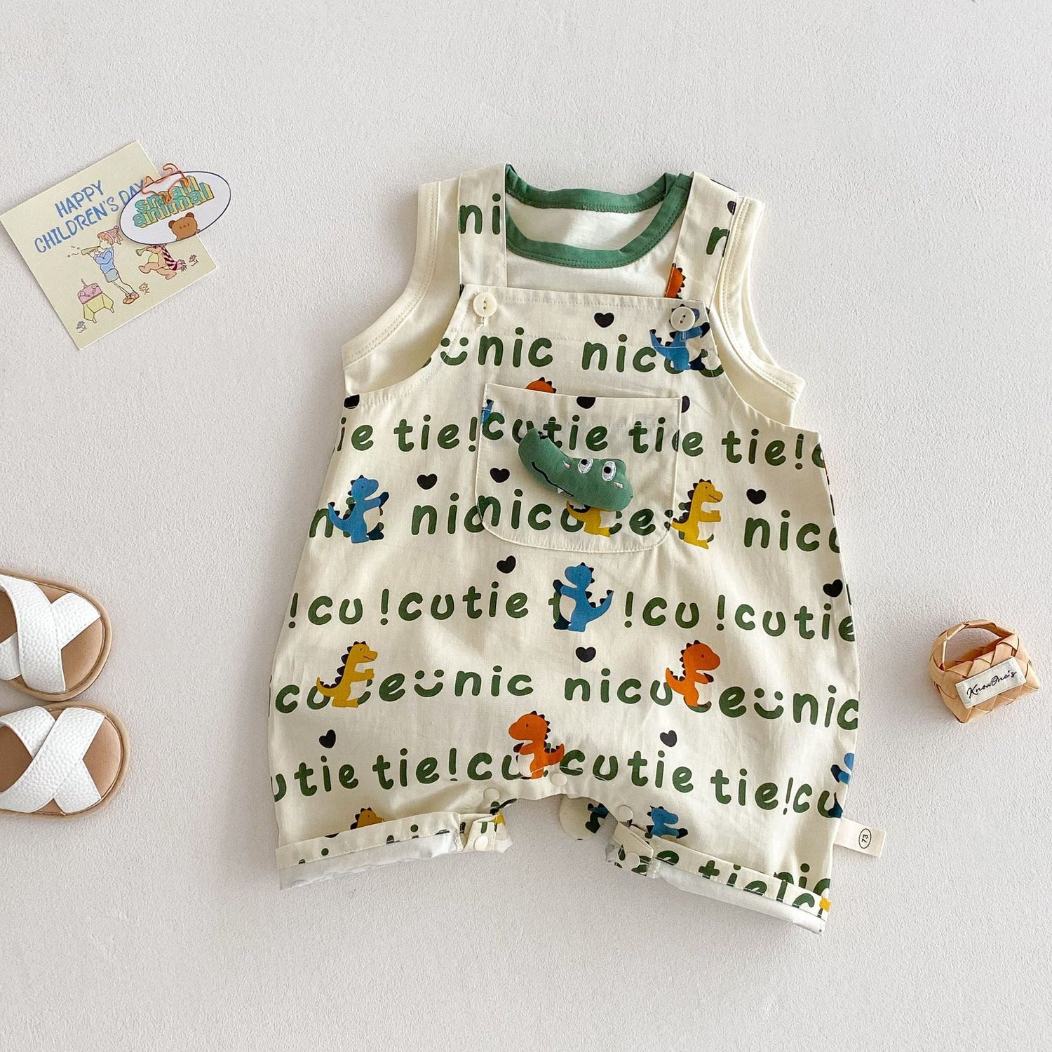 Cartoon Vest Baby Full Printing Suspender Pants Fashion - Cindi Book