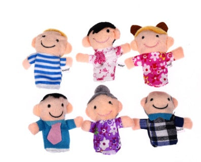 A set of 6 pieces of love each other, a family of fingers, a family of six early childhood puppet toys - Cindi Book