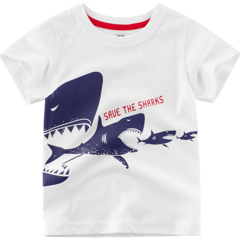 Summer Children's Apparel Fashion Children's Short Sleeve T-Shirt Cotton Kids Outfit Summer Boy Half Sleeve Top