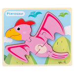 Baby Wooden Cartoon Dinosaur 3D Puzzle Jigsaw for Kids Montessori Early Learning Educational Puzzle Toys - Cindi Book