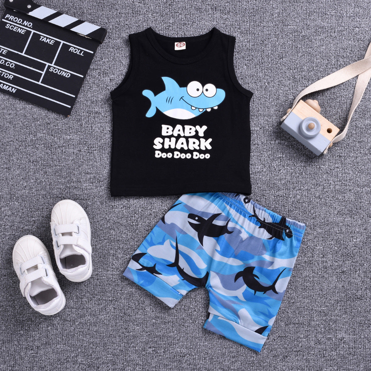 Boys Lapel Shirt Two-Piece Pants