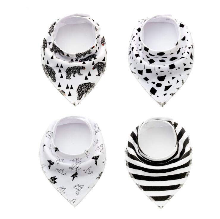 4pcs Lot Bibs Burp Cloth Print Arrow Wave Triangle Baby Bibs Cotton Bandana Accessories - Cindi Book