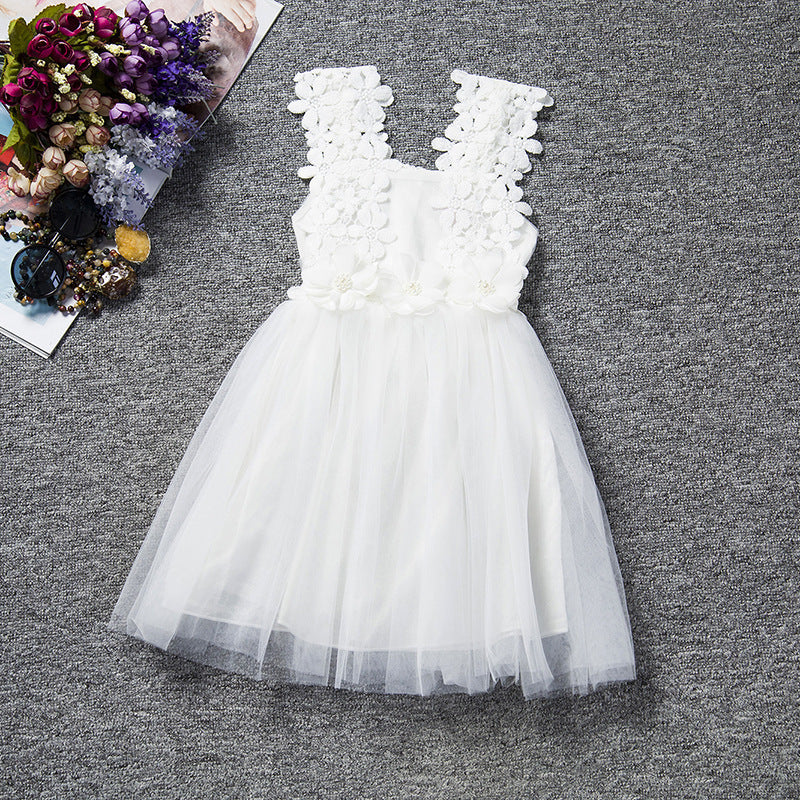 Spring and Summer Children's Sling Lace Little Girl Dress