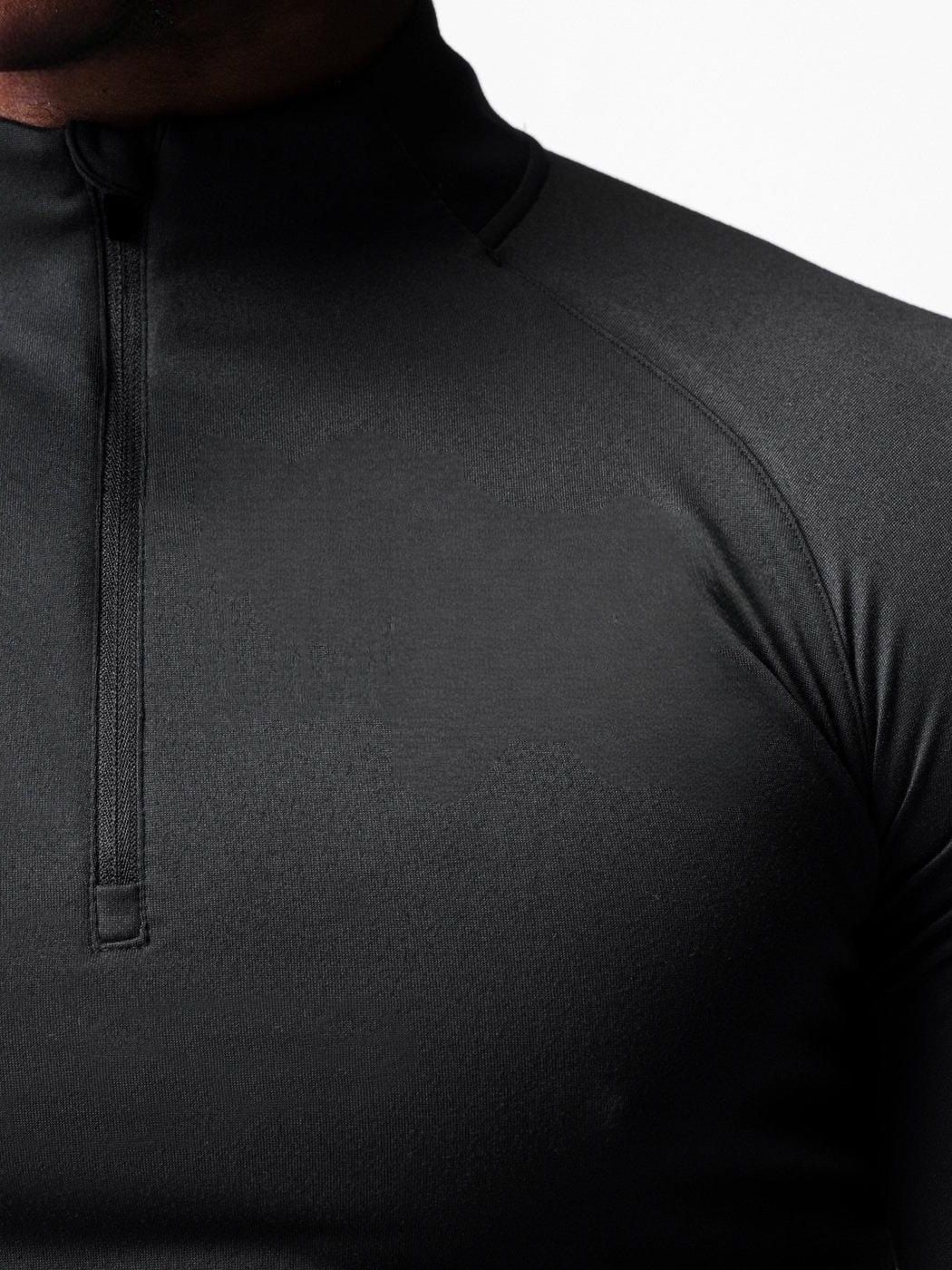 Men's Small Turtleneck Slim-fit Half Zipper Training Long Sleeve T-shirt - Cindi Book