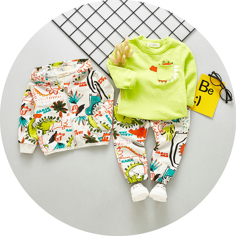 Korean Style Spring New Baby Children's Suit Children's Three-piece Suit - Cindi Book
