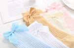 Baby Infants Kids Toddlers Girls Boys Knee High Socks Tights Leg Warmer Ribbon Bow Solid Cotton Stretch Cute Lovely - Cindi Book