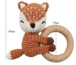 Handmade Crochet Fox Elk Rattle Toy Baby Molar Teether - Cindi Book