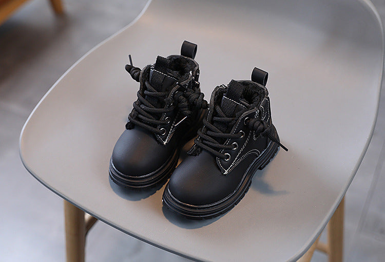 Baby Soft Bottom Short Boots High-top With Velvet Thickening Thermal Cotton Shoes - Cindi Book