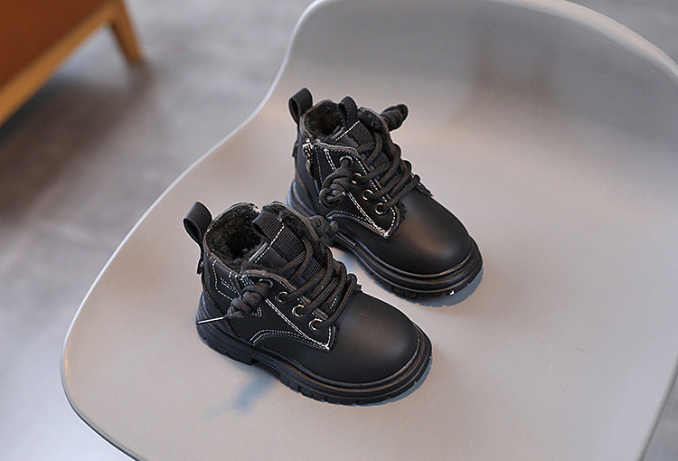 Baby Soft Bottom Short Boots High-top With Velvet Thickening Thermal Cotton Shoes - Cindi Book