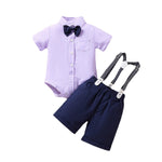 Children's Summer Clothing Short Sleeve Rompers Suspender Shorts Gentleman Suit - Cindi Book