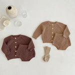 Baby Cotton Yarn Bulky Underpants Cardigan Coat Two-piece Suit - Cindi Book