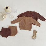 Baby Cotton Yarn Bulky Underpants Cardigan Coat Two-piece Suit - Cindi Book