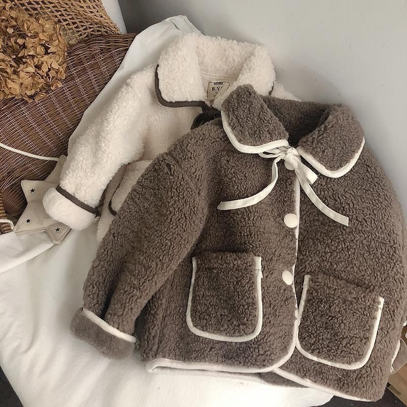 Lamb Wool Baby Turn-down Collar Coat Children's Thickened Cotton-padded - Cindi Book
