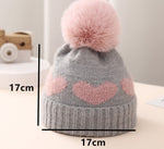 Baby Hat Double-layer Thickened Jacquard Heart - Cindi Book
