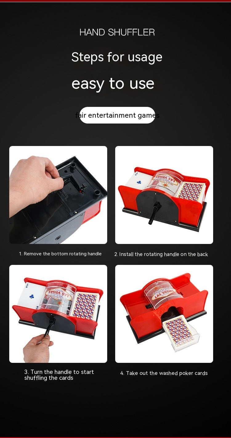Poker Card Hand Shuffler Easy Hand Cranked Casino Card Shuffling Machine For Blackjack Poker Texas - Cindi Book