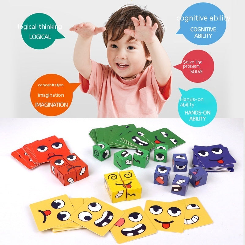 Face Changing Rubik's Cube Educational Toy Expression Building Blocks - Cindi Book