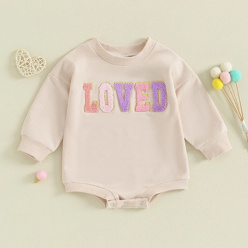 Infant Toddler Long Sleeve Alphabet Embroidery Romper - Cindi Book