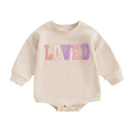 Infant Toddler Long Sleeve Alphabet Embroidery Romper - Cindi Book