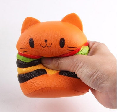 Visqueux Chat Hamburger Alimentaire Squishys Anti Stress Jouets Boue Presser Lente Hausse Jouet Amusant Soulager Le Stress Cadeau So