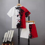 Boys' Casual Short Sleeve T-shirt Top Shorts Two-piece Set - Cindi Book