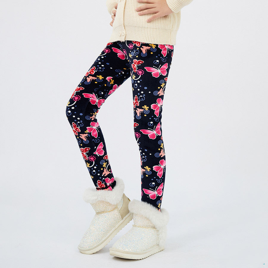 Girls' Autumn And Winter Thermal Base Medium And Large Printed Velvet - Cindi Book
