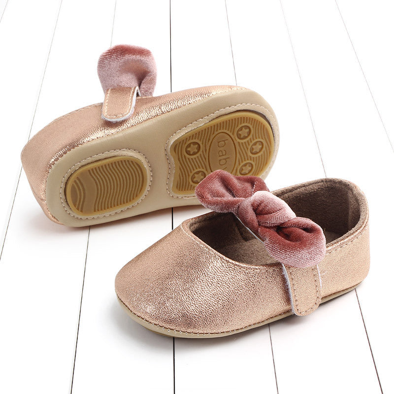 Spring bowknot rubber sole baby toddler shoes - Cindi Book