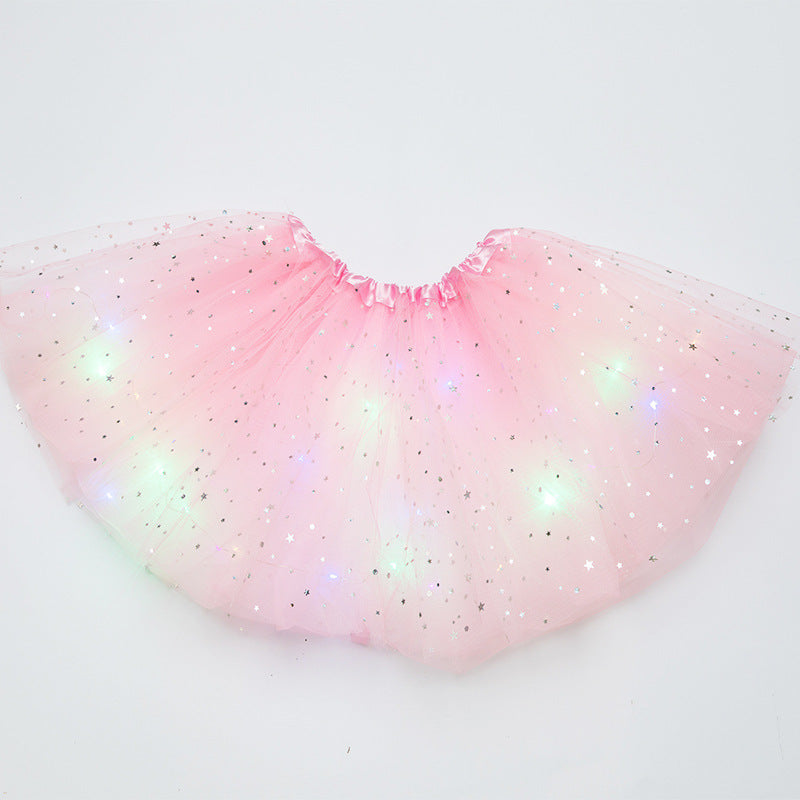Magical & Luminous  LED Princess Halloween Tutu Skirt Sequins Shiny Skirt - Cindi Book
