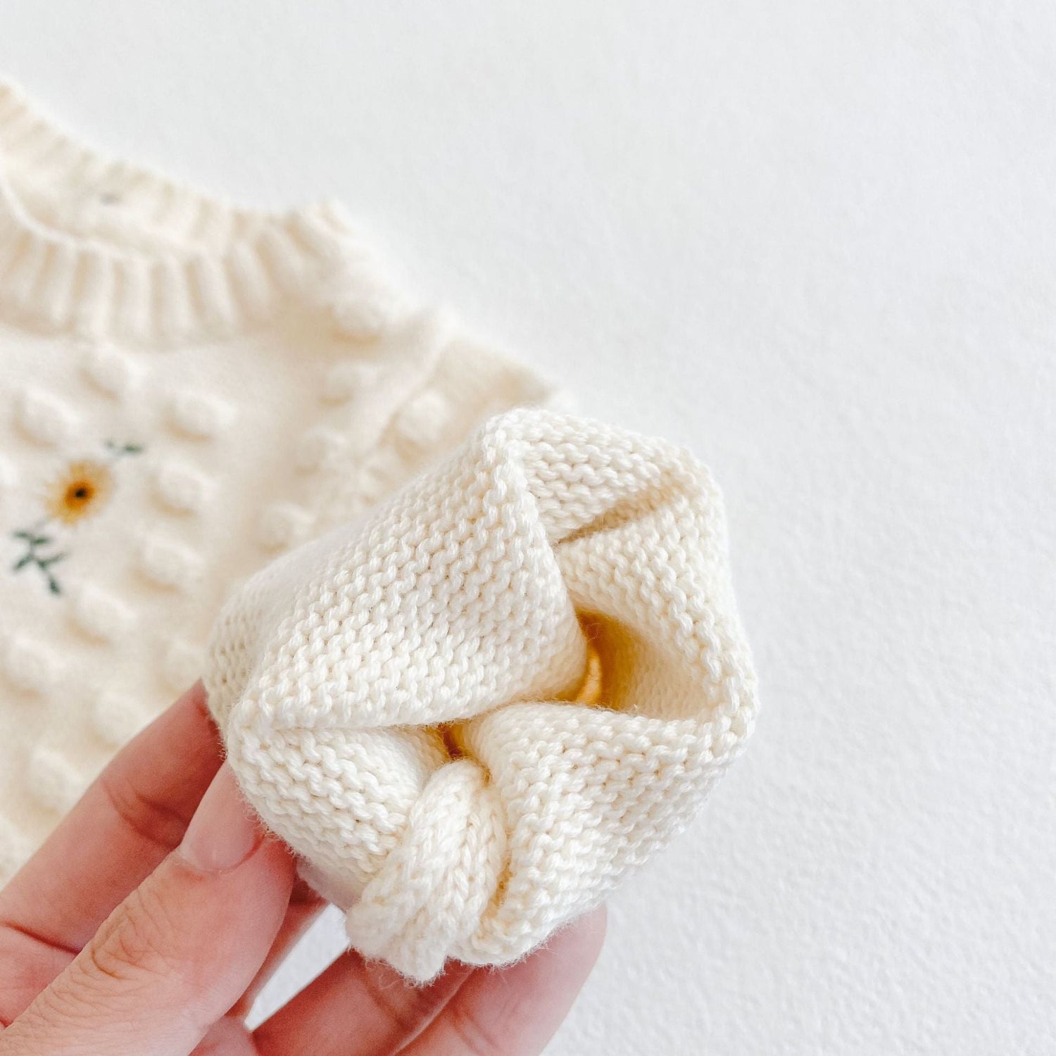 Sunflower Embroidered Knitting Sweater One-piece Suit - Cindi Book